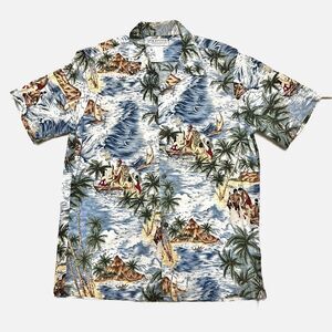 KY’s International Fashion Men’s Hawaiian Shirt Size L. Hawaiian Island Scenes